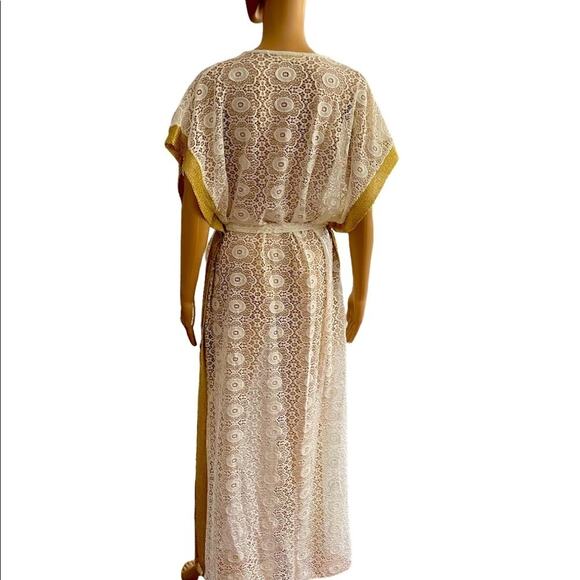 Mark’s There Paris Cream Gold Designer Lace Crochet Tunic O/S - Picture 4 of 11